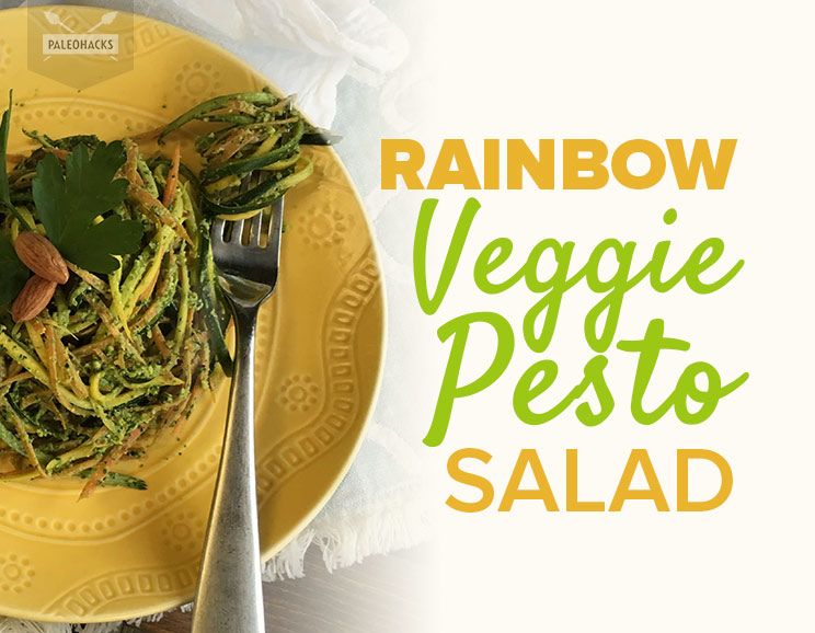 Rainbow Veggie Pesto Salad