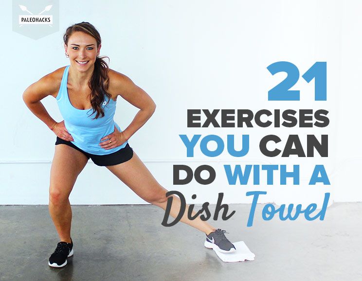 dish towel exercises image with text