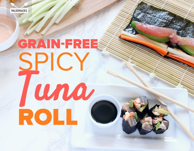 spicy tuna roll image with text