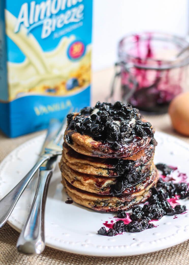 pancakes with wild blueberry syrup