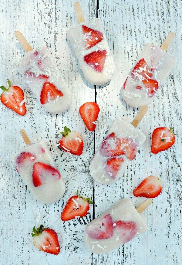 strawberry coconut pops