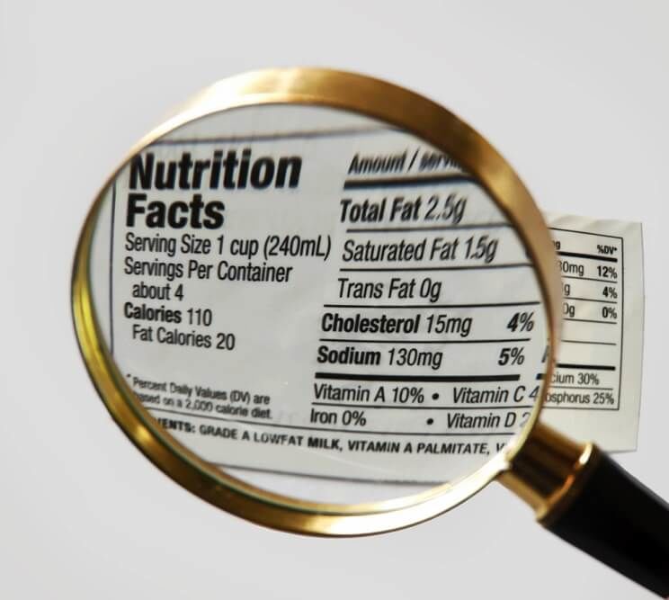 nutrition facts magnified