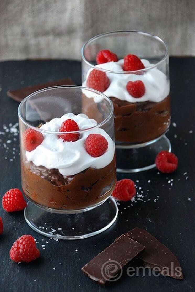 chocolate pudding with dairy-free whipped cream