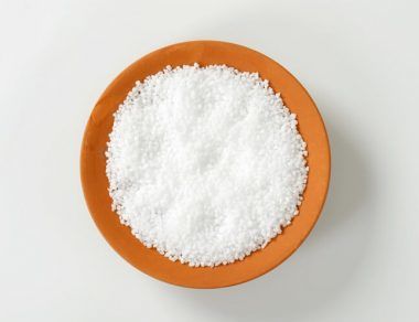 epsom salt in a wooden bowl