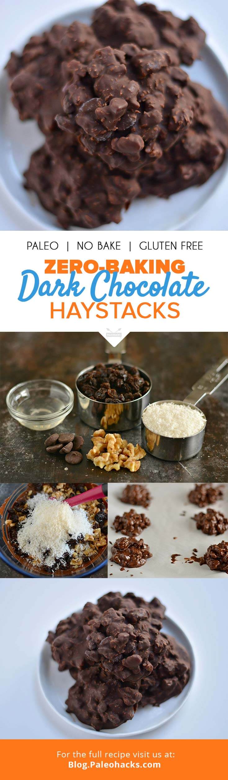 dark chocolate haystacks pin