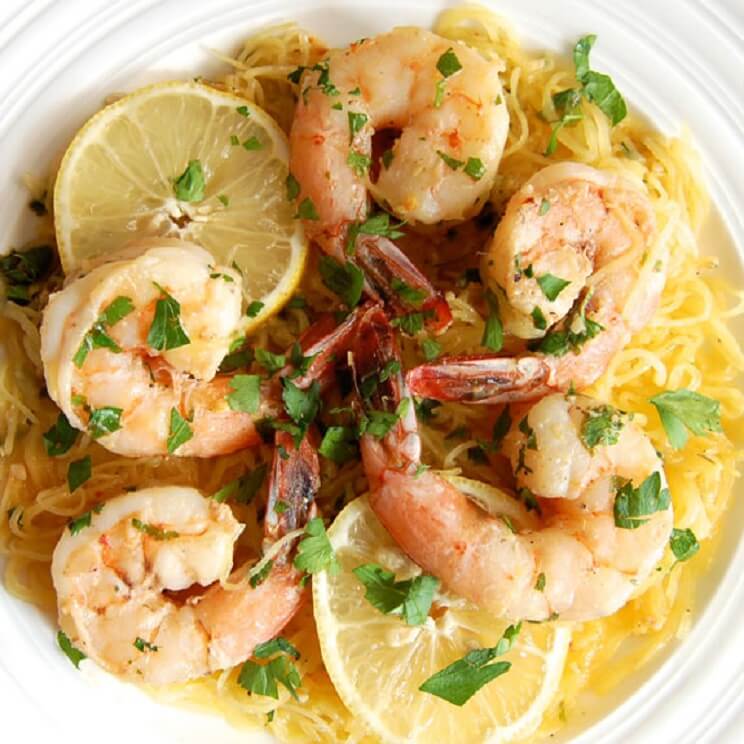shrimp scampi with spaghetti squash