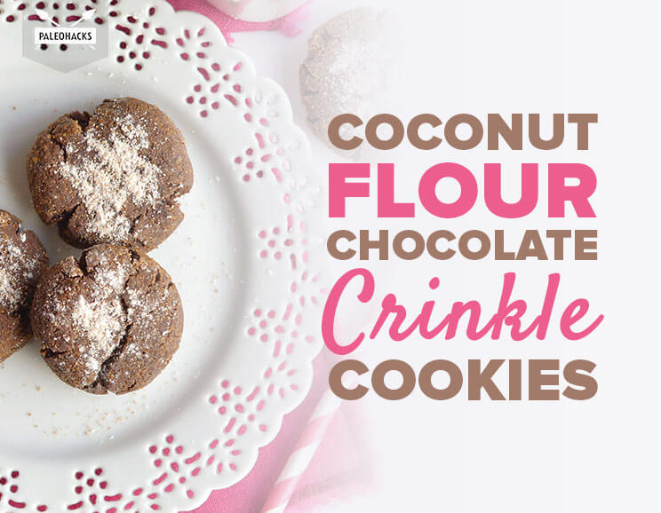 coconut flour chocolate crinkle cookies title card