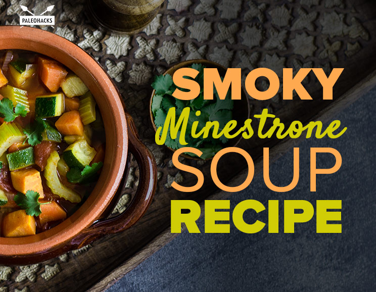 smoky minestrone soup recipe title card