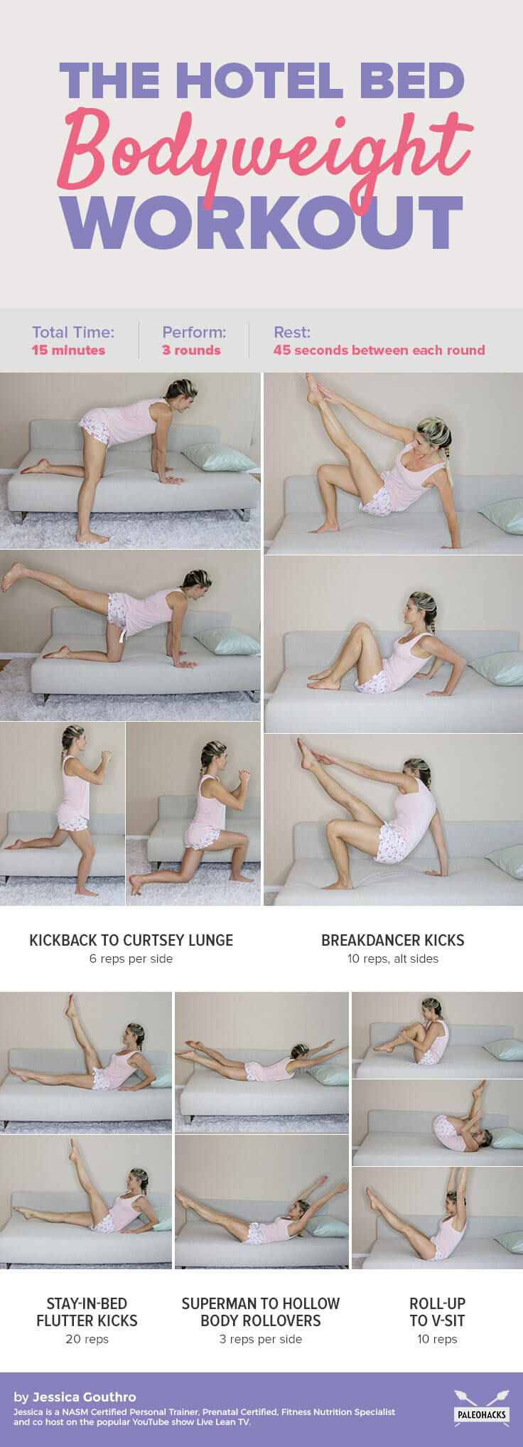 hotel bed bodyweight workout pin