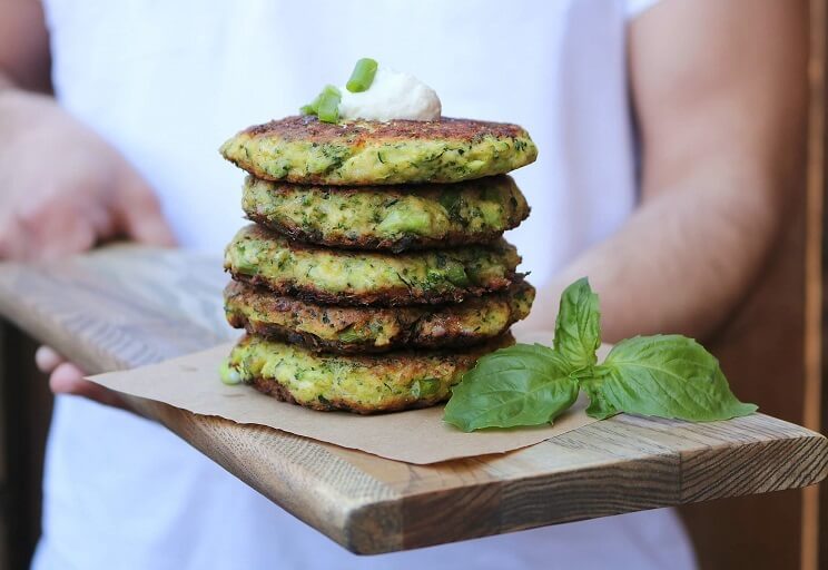 stacked veggie fritters