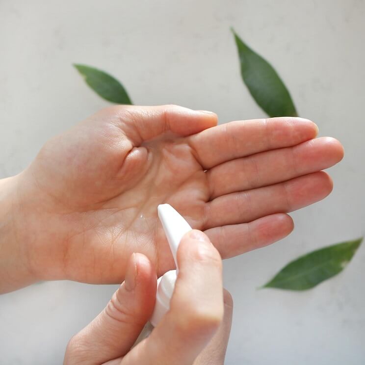 hand sanitizer with hands