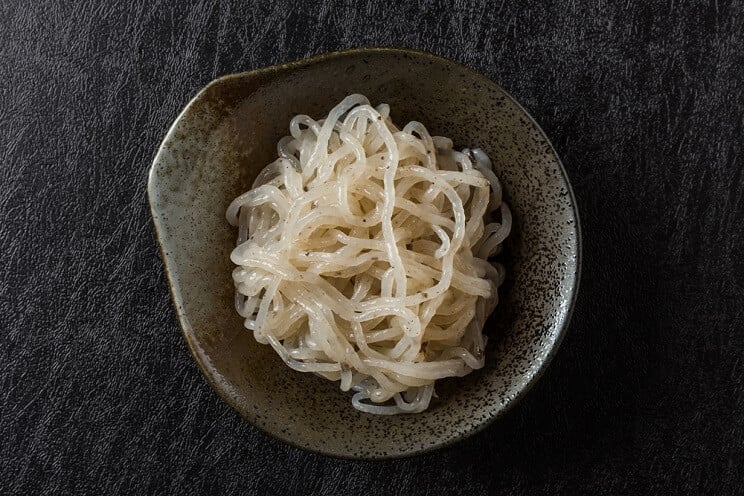 shirataki noodles in a bowl