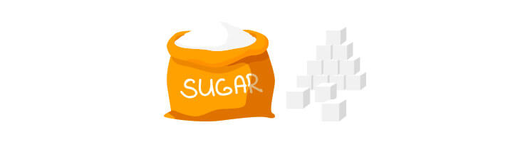 bag of sugar and sugar cubes