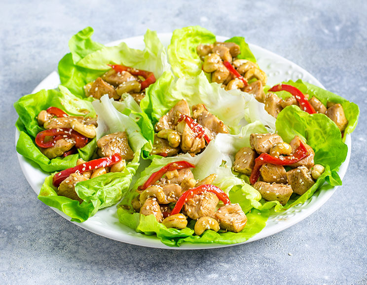 Tortilla-Free Cashew Chicken Lettuce Tacos