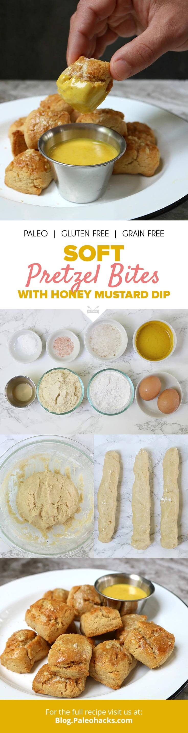 When a carb craving strikes, whip up a batch of these gluten-free, soft pretzel bites with a honey mustard dipping sauce (you’re welcome!).