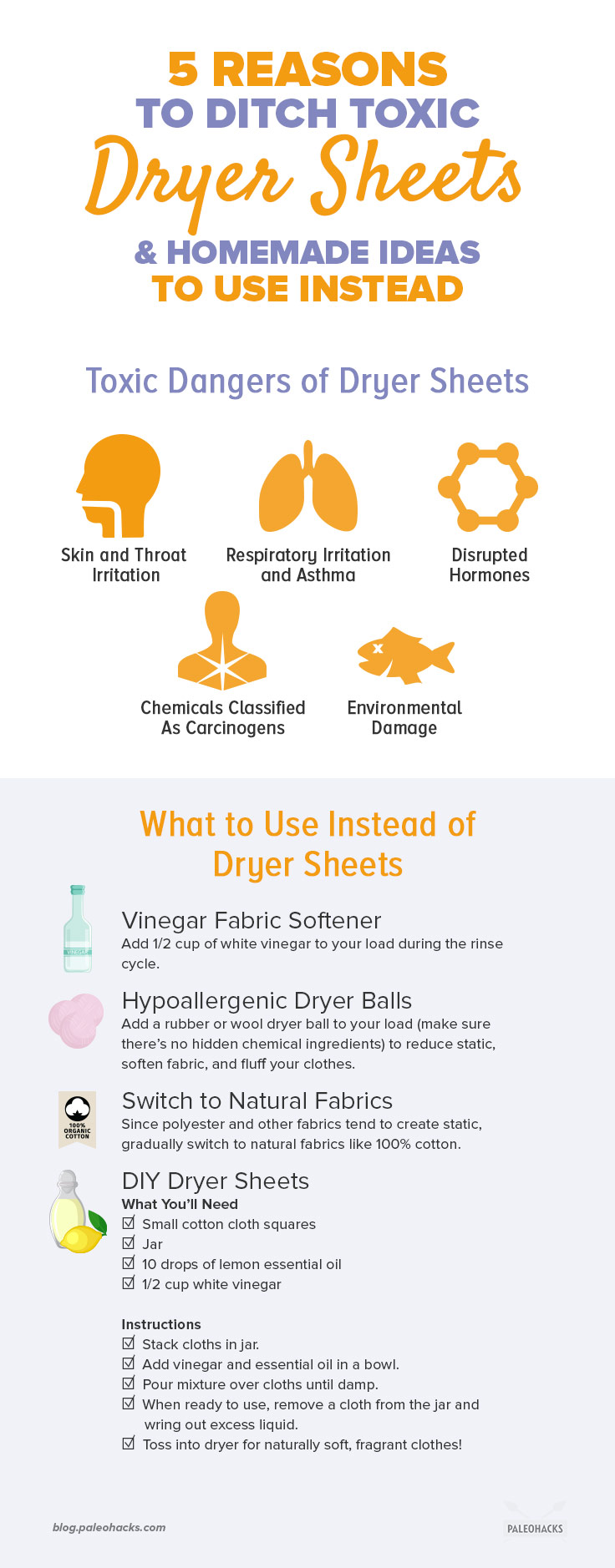 Unfortunately, while dryer sheets make your clothes feel and smell wonderful, the chemicals used to make them so effective are incredibly toxic.
