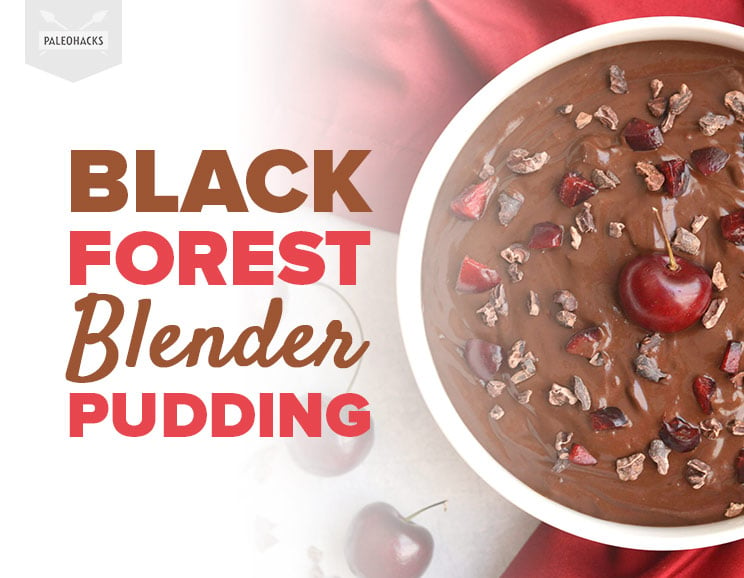 Luscious and creamy, antioxidant-rich and dairy free, this Black Forest Pudding gets topped with cherries and cacao nibs for a German-inspired dessert.