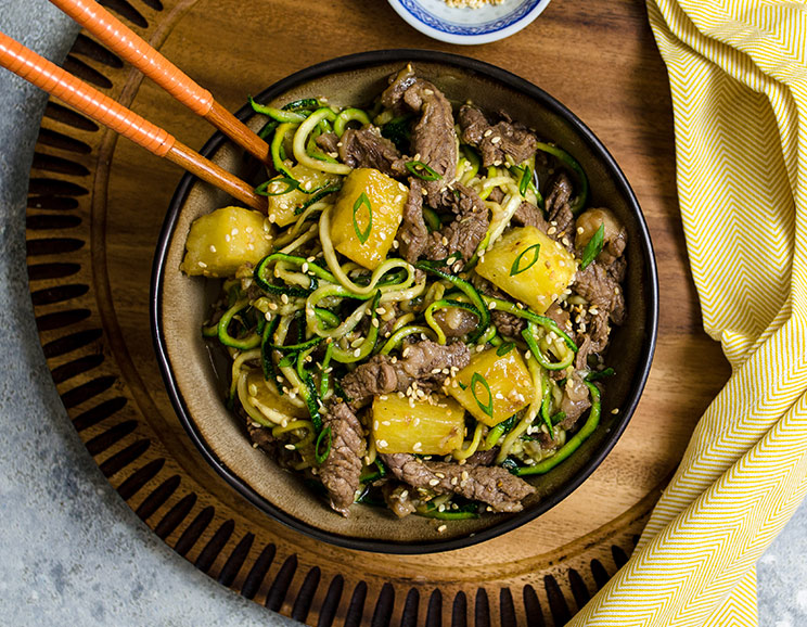 One Pot Beef Stir Fry with Zoodles