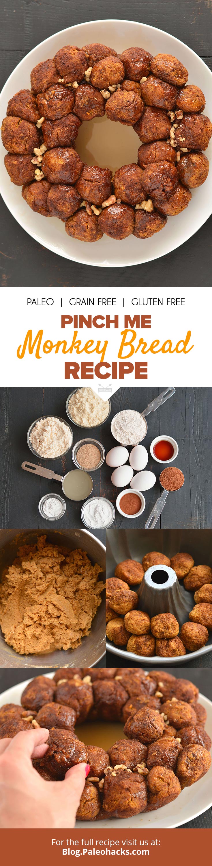 Pick, pinch and pull at this Paleo Monkey Bread for a doughy, portion-sized snack! The secret to this Paleo-friendly monkey bread? Sweet potatoes!
