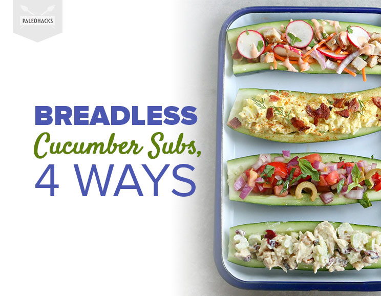 Breadless cucumber sandwiches stuffed four different ways! If you are looking to switch up your lunch routine, we have the recipe for you.