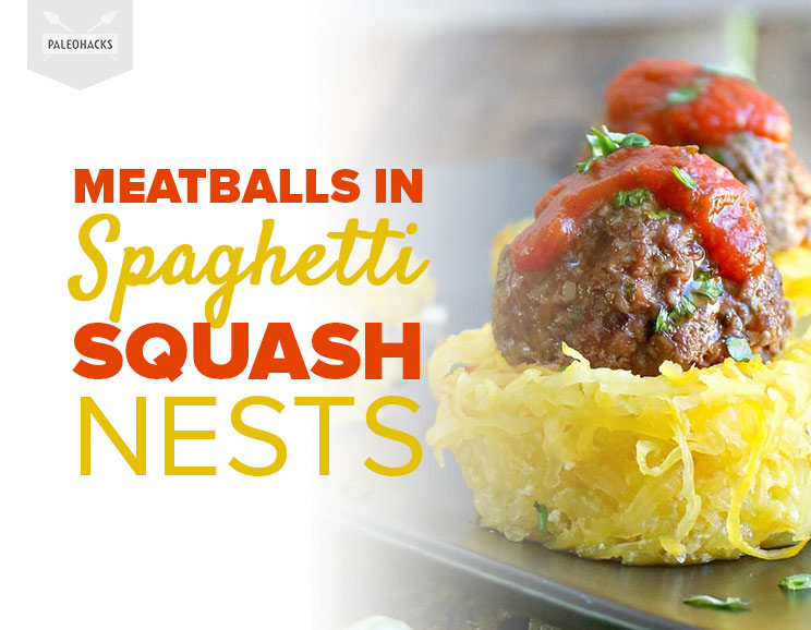 Meatballs in Spaghetti Squash Nests
