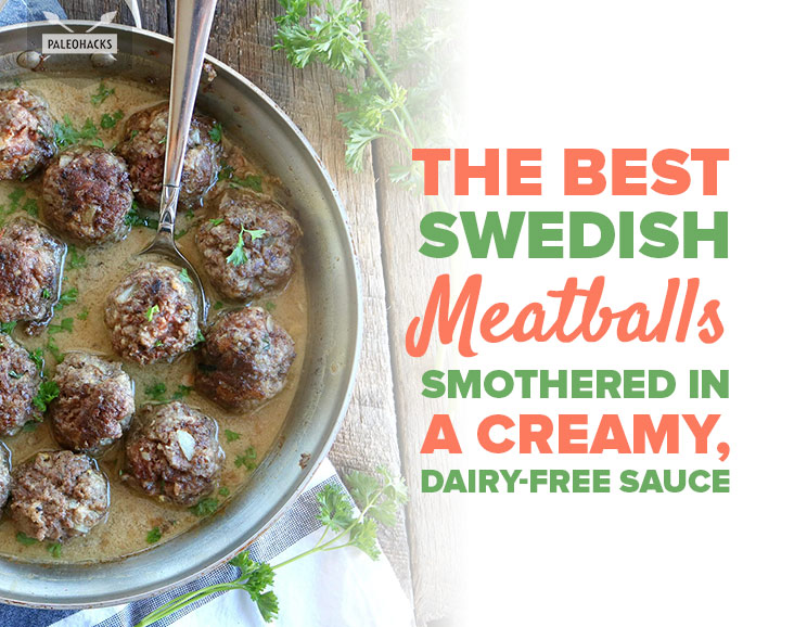 Smothered in a creamy, dairy-free sauce, these Swedish meatballs are deliciously decadent. You don't need to go to Ikea for these Swedish meatballs.
