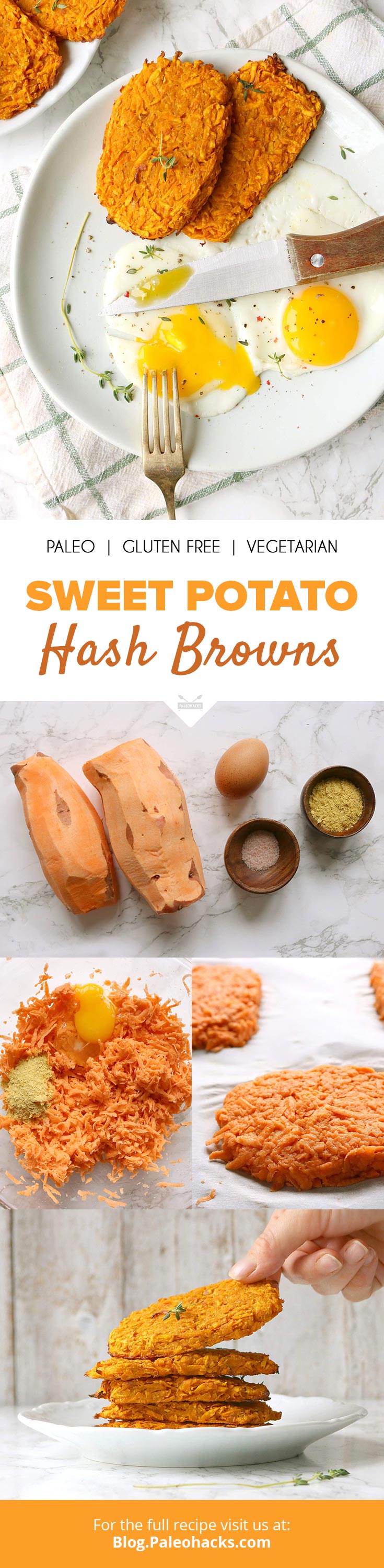 Sweet potatoes with a hint of cheesy flavor make these oven-baked hash browns a healthy step above the rest.