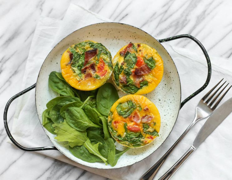 Easy Egg Muffins with Bacon + Spinach