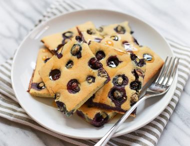 Sheet Pan Blueberry Paleo Pancakes (No Flipping Necessary!)