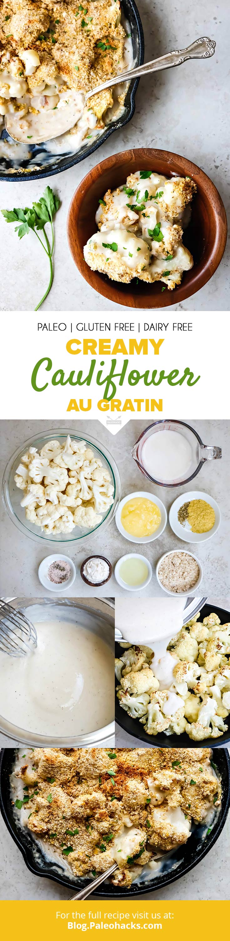Chow down on this Cauliflower Au Gratin smothered in dairy-free béchemal sauce for a savory recipe that’s hearty enough to be your main dish, too.