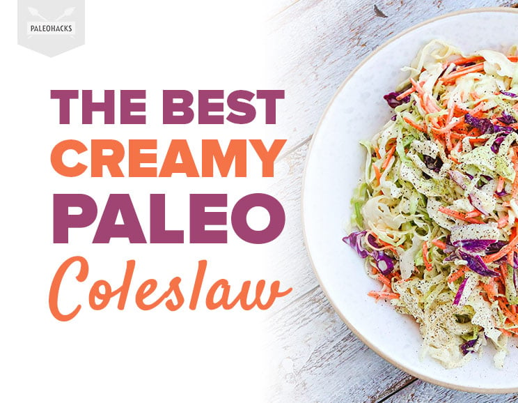 Planning a backyard barbecue? Check out this Paleo Coleslaw made with antioxidant-rich cabbage smothered in creamy honey Dijon dressing.