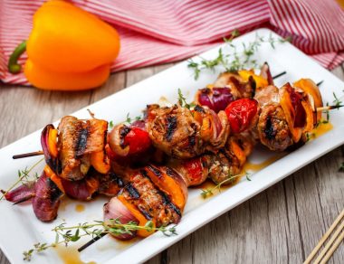 Satisfy your taste buds with tender chicken wrapped in savory bacon and balsamic marinade. Can you smell that smoky sweet flavor?