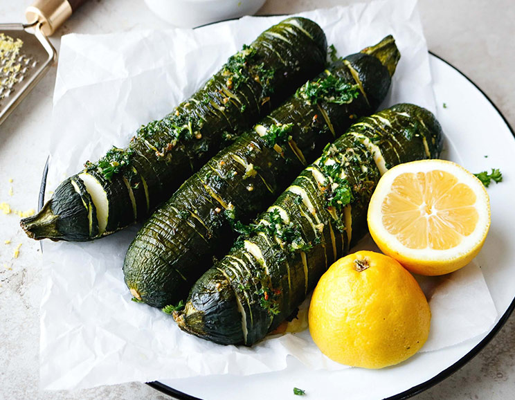 Oven roast these Hasselback Zucchinis with zesty lemon, garlic, and fresh herbs to experience a new way of enjoying veggies.