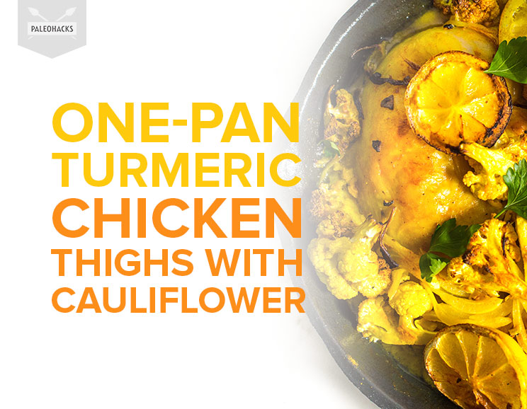 Put your cast-iron skillet to good use with this turmeric-infused chicken recipe, complete with cauliflower and sliced onions.
