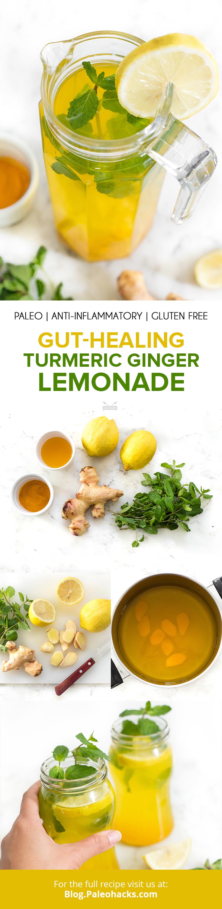 Whip up this refreshing lemonade for a crowd, complete with the gut-boosting and anti-inflammatory properties of fresh ginger and turmeric.