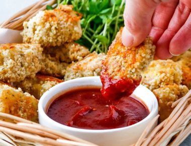 Healthy Chicken Nuggets with Jalapeño Ketchup