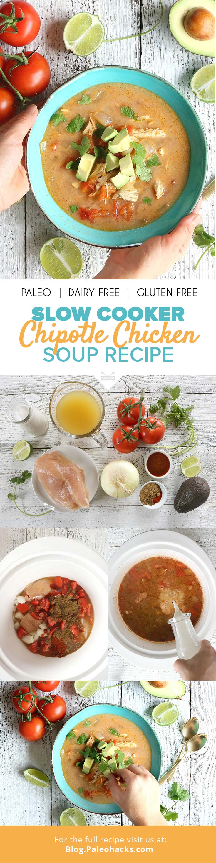 This 3-step smoky slow cooker chipotle chicken soup is sure to become a staple. Coconut milk adds a light creaminess to this hearty, protein-packed recipe.