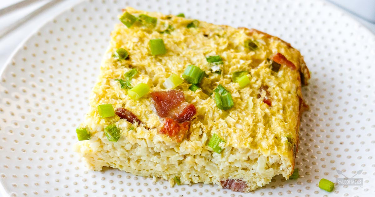 Keto Cauliflower Breakfast Bake Low Carb, Gluten Free, Dairy Free
