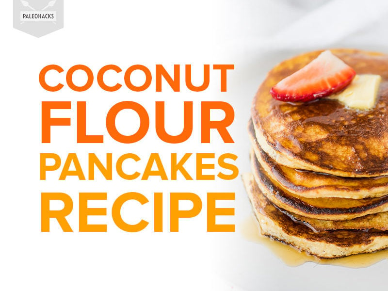 Try these delicious paleo coconut flour pancakes - made completely grain free & gluten free. Enjoy these tasty Paleo pancakes with some maple syrup!